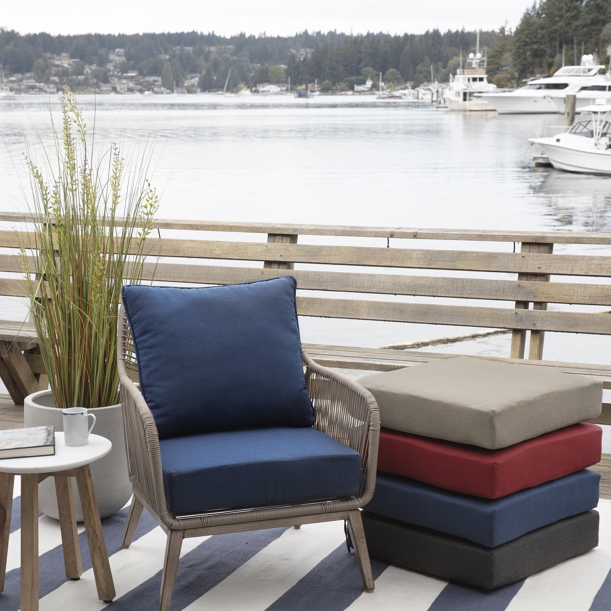 ARDEN Oceantex Outdoor Deep Seating Cushion Set 24 x 24, Ocean Blue