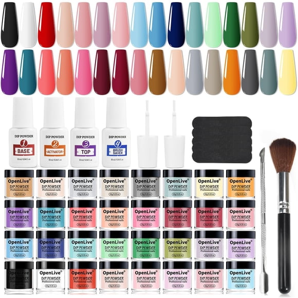 Kit de inicio en polvo para uñas Openlive de 32 colores con 36 botellas