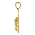 thumbnail image 2 of 14K Yellow Gold Textured Polished 3-Dimensional Saint THOMAS Reversible Flip Flop Sandles Charm Pendant, 2 of 2