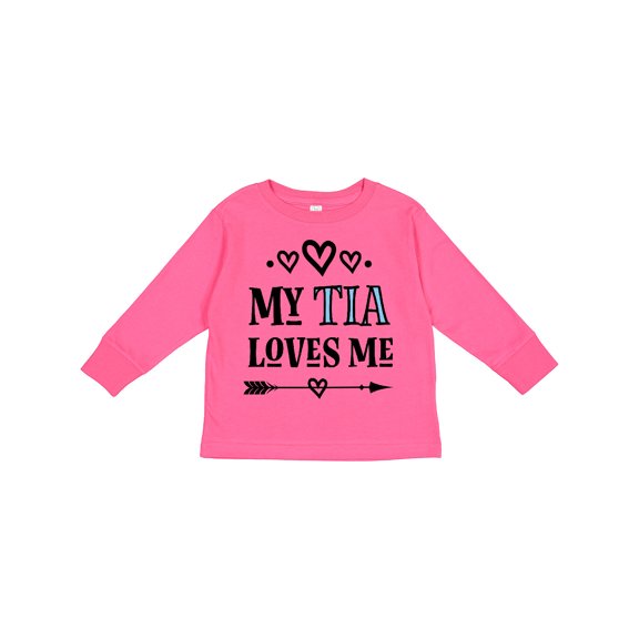 Inktastic My Tia Loves Me Childs Girls Long Sleeve Toddler T-Shirt