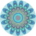 thumbnail image 1 of Ahgly Company Machine Washable Indoor Round Transitional Blue Ivy Blue Area Rugs, 3' Round, 1 of 7