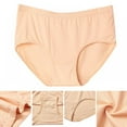 thumbnail image 4 of 4 Pack Women's Middle Waist Cotton Panties Soft Hipster Full Coverage Briefs Plus Size Stretch Briefs, 4 of 5