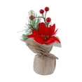 thumbnail image 1 of de Navidad artificial de mesa, regalo de Navidad con bayas rojas, de Navidad pequeño, mini de Navidad para bar, repisa navideña Flor, 1 of 8