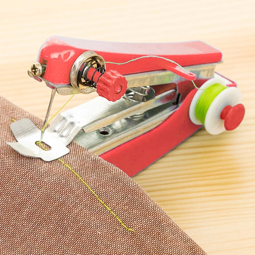3 Pcs Handheld Sewing Machine,Mending Machine,Single Thread Machine For Quick Repairs,Portable Handheld Sewing Machine,Small Manual Sewing Machine,Small Stitching Machine For Home Travel,Red