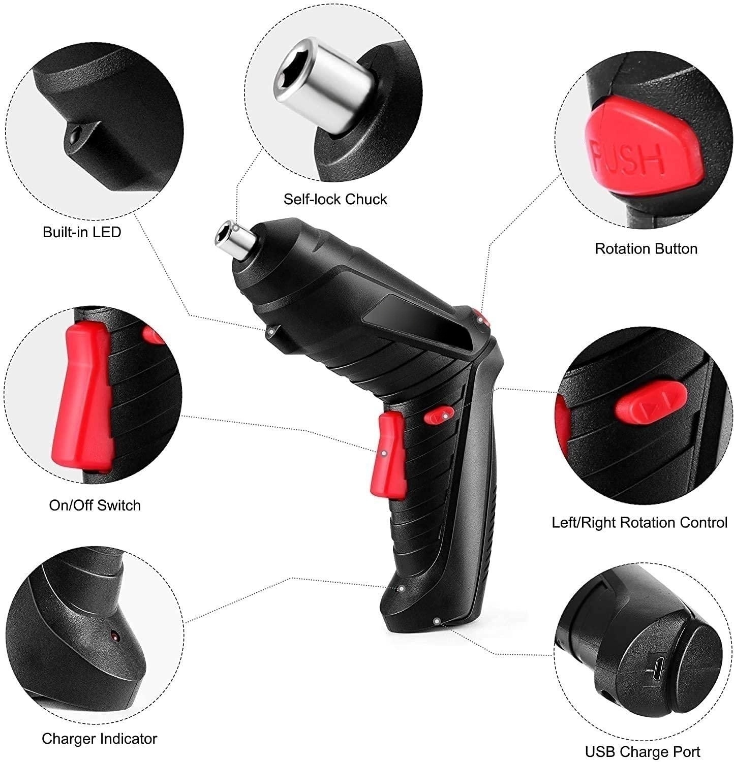 Kidsjoy 3.6V Cordless Electric Screwdriver Set with 47 Bits photo 2