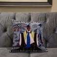 thumbnail image 5 of Three Women Faux Suede Accent Throw Fabric Pillow in Gray 20x20 with zip, 5 of 5