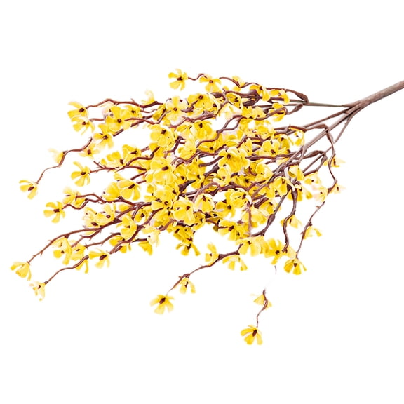 Bright Yellow Artificial Flowers, 37CM Fake Gypsophila Plants for Outdoor Porch, Hanging Baskets, Window Box, Home Decoration, No Fade, No Watering Needed