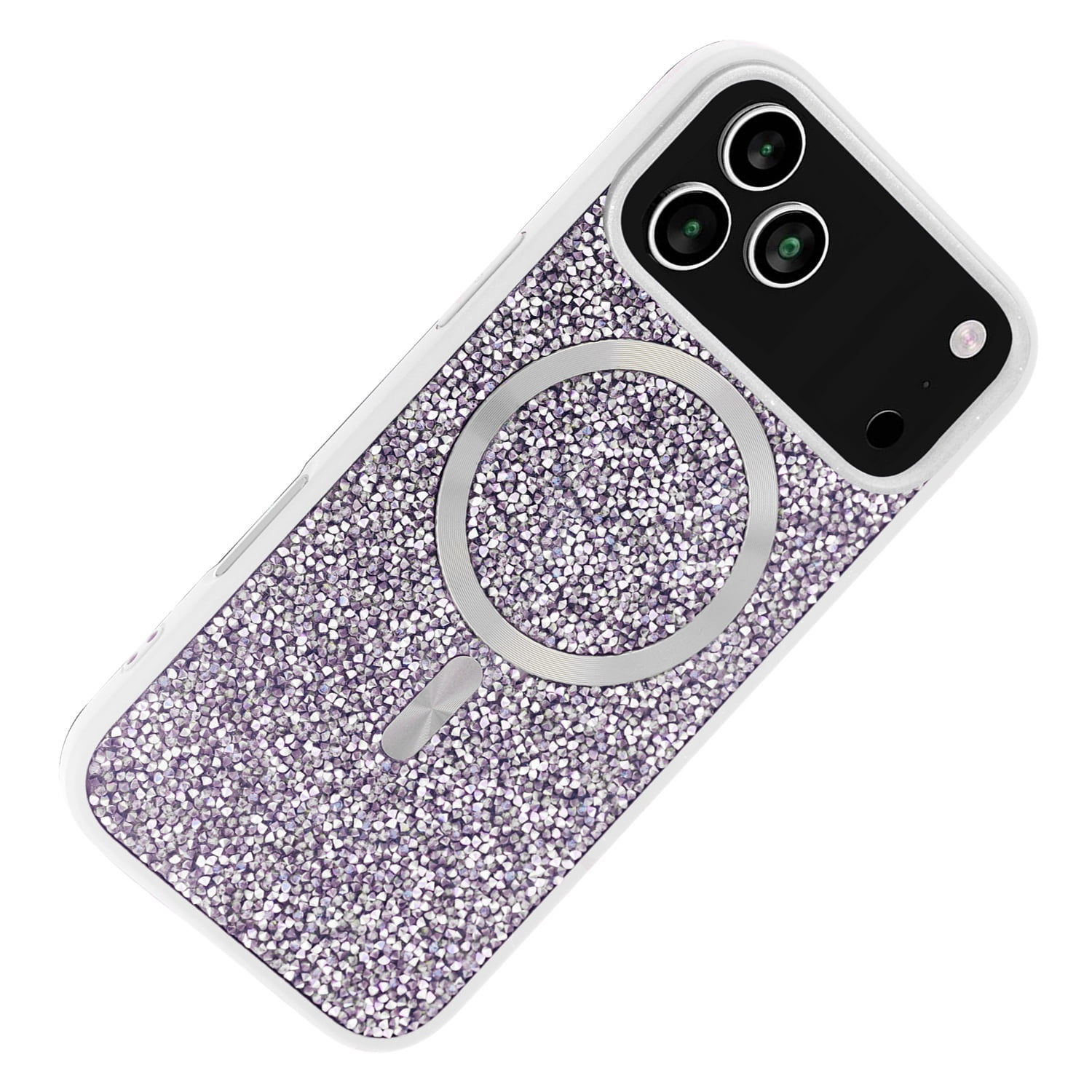 Sparkling Bling Case with Wireless Charging Compatibility for iPhone 17 Pro Max - White