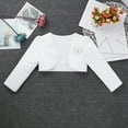 thumbnail image 3 of DPOIS Kids Girls Long Sleeves Beaded Bolero Jacket Shrug Cardigan White 12-18 Months, 3 of 7