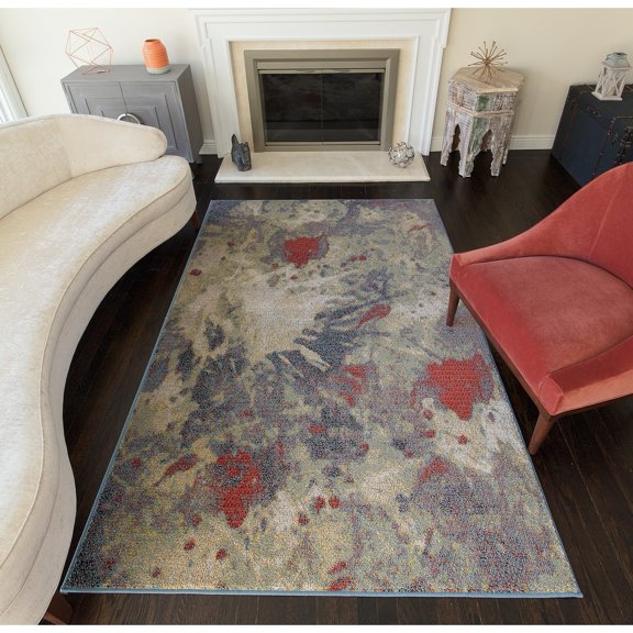 Rugs America Devon Collection Splatterpaint DV50A Moroccan Geometric Area Rug 8'0"x10'0"