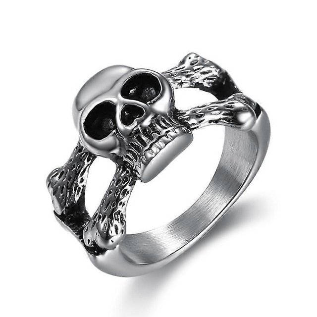 Anillo de calavera de acero inoxidable vintage para hombre y mujer, estilo rock punk, joyería para los dedos.