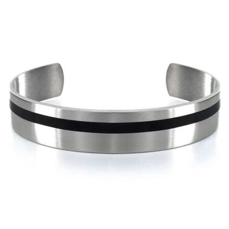 West Coast Jewelry Crucible Men's Stainless Steel Blackplated Cuff Bracelet