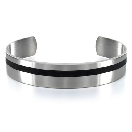 West Coast Jewelry Crucible Men's Stainless Steel Blackplated Cuff Bracelet