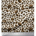 thumbnail image 1 of Soimoi White Heavy Canvas Fabric Coffee Beans Food Printed Fabric 1 Yard 58 Inch Wide, 1 of 1