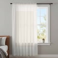 thumbnail image 4 of Cream Greek Key Sheer Curtains 54 Inches Long, Geometric Greece Ancient Farmhouse Geo Light Filering Curtains, Breathable Simi Curtain Privacy Drapes for Kitchen Bathroom Small Window Treatment, 4 of 9