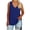 Blue, variant on Women's Plus Size Tank Tops V Neck Sleeveless Tshirts Loose Tunic Casual Blouses with Side Split