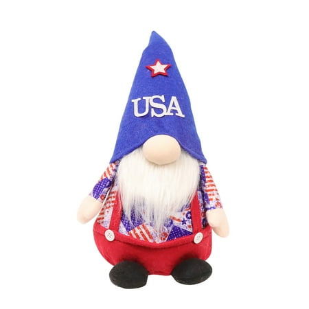 

Yrtoes American Doll Baby Doll Stroller Independence Day Dwarf Faceless Doll Plush Toy Cute Ornament Pendant Gifts House