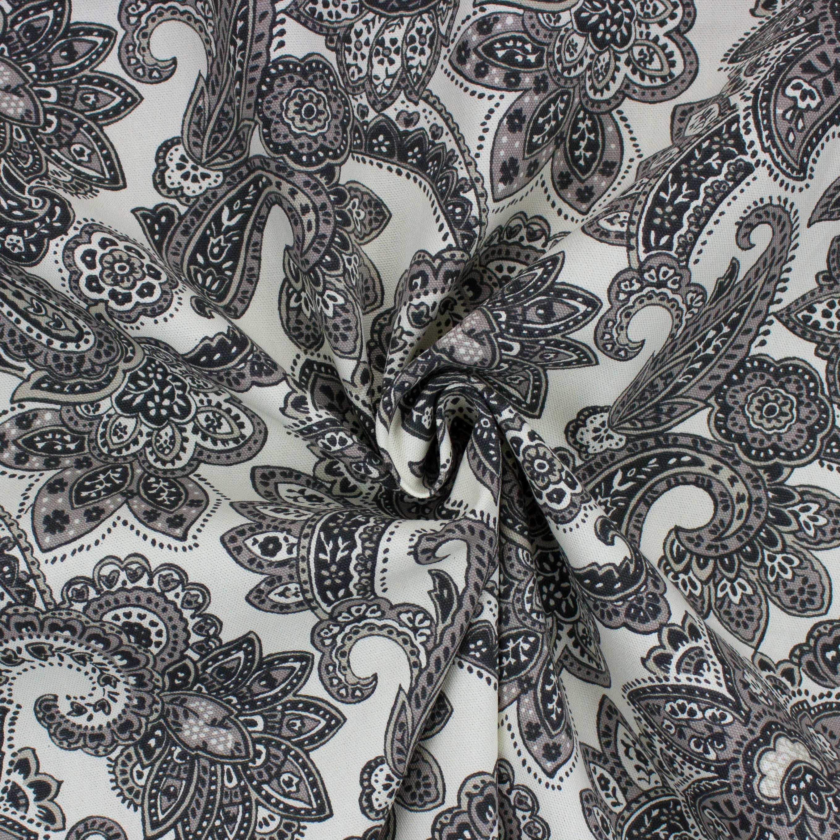 (2 pack) Better Homes & Gardens 100% Cotton Paisley Jacobean Grey, 2 Yard Precut Fabric