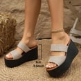 thumbnail image 5 of DeHolifer Womens Sandals Plus Size Wedge Comfortable Open Toe Slip On Flat Slides Casual Summer Sandals, 5 of 8