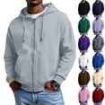 thumbnail image 4 of Unisex Leisure Sports Hooded Hoodie Jacket with Pockets - Purple M, 4 of 4