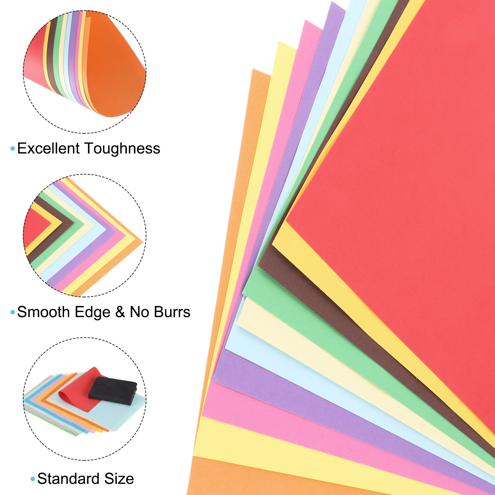 Uxcell Color Cardstock, Origami Cardstock Paper Sheets for Printing, DIY Drawing, Art Crafts Supplies Coffee; Wine Red; Orange Red