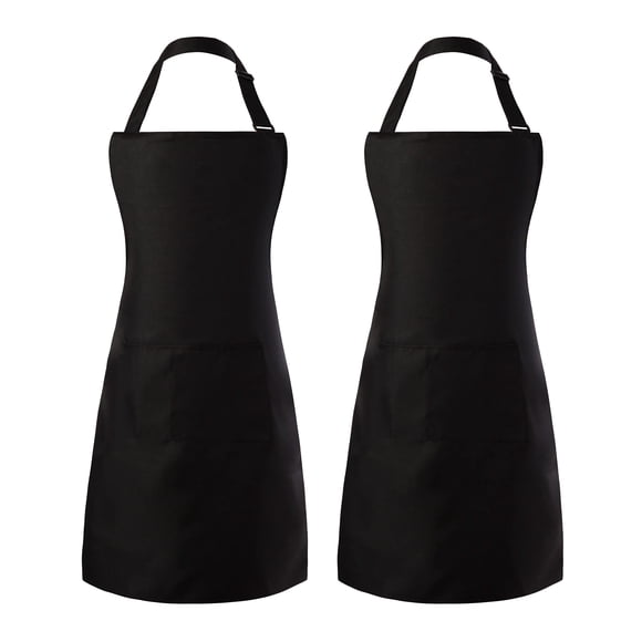 Tosewever Paquete de 2 delantales ajustables con pechera resistentes a las gotas de agua con 2 bolsillos para cocinar, cocina, restaurante, delantales para mujeres, hombres, chef, barbacoa, dibujo, ma