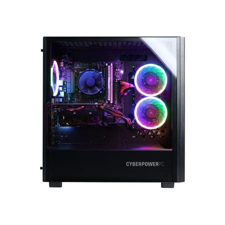 CyberPowerPC - Gaming Desktop - AMD Ryzen 5 3600 - 16GB Memory - NVIDIA GeForce GTX 1650 - 2TB Hard Drive + 240GB Solid State Drive - Black