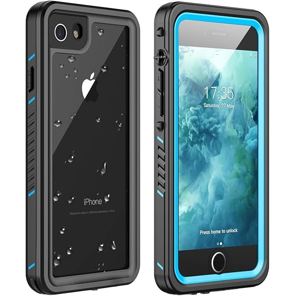 wonima11 for iPhone SE 2022/SE 2020/7/8 Case Waterproof Shockproof,Full Body Protective Case with Screen Protector Heavy Duty Cover Phone Case for iPhone SE3 2022/SE 2020/7/8(Blue/Clear)