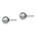 thumbnail image 2 of Primal Silver Sterling Silver Rhodium-plated 5-6mm Grey Freshwater Cultured Round Pearl Stud Earrings, 2 of 3
