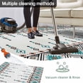 thumbnail image 5 of Teal Black Boho Outdoor Rug for Patio/Deck/Porch, Non-Slip Large Area Rug 6 x 9 Ft, Vintage Ethnic Tribe Abstract Art Retro Indoor Outdoor Rugs Washable Area Rugs, Camping Rug Carpet Runner, 5 of 8