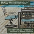 thumbnail image 5 of Hanover Montclair 7-Piece All-Weather Outdoor Patio Dining Set, 6 Swivel Rocker Chairs with Comfortable Seat and Lumbar Cushions, 40"x66" Stamped Rectangle Table, Umbrella, and Umbrella Base, 5 of 19