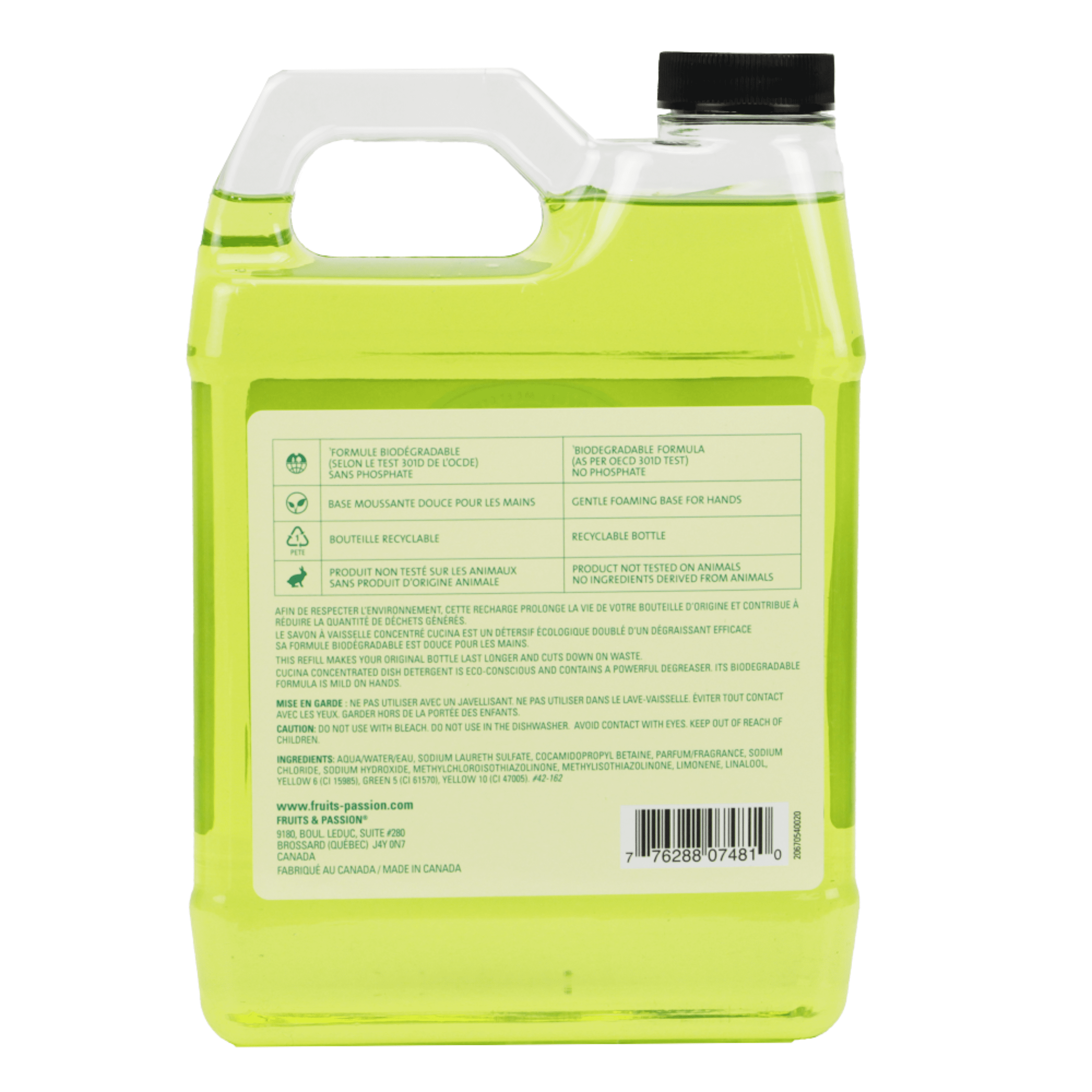 Cucina Lime Zest & Cypress Fruit & Passion Dish Soap Refill 33.8oz