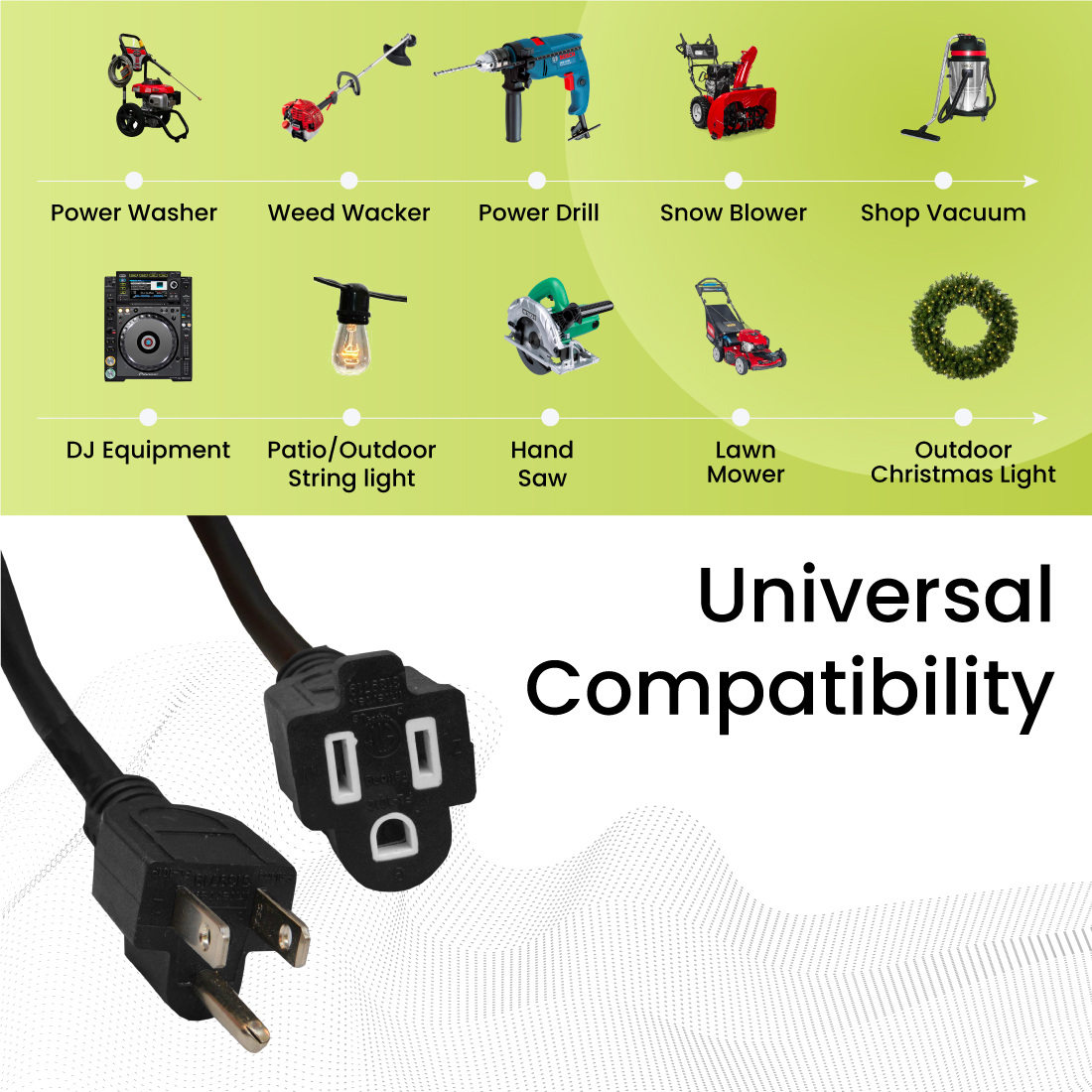 GoGreen Power 25ft Heavy Duty Extension Cord 16/3 photo 3