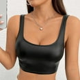 thumbnail image 5 of Spaghetti Strap Camis Women'S U Neck Sleeveless Clubwear Shiny Metallic Crop Top,Black Women Blending Shirts S, 5 of 9