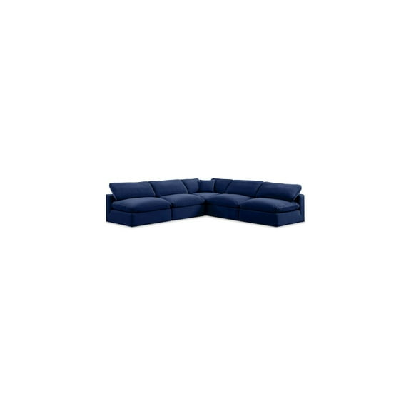 Meridian Furniture Comfy Navy Velvet 5-Pc. Modular Sectional