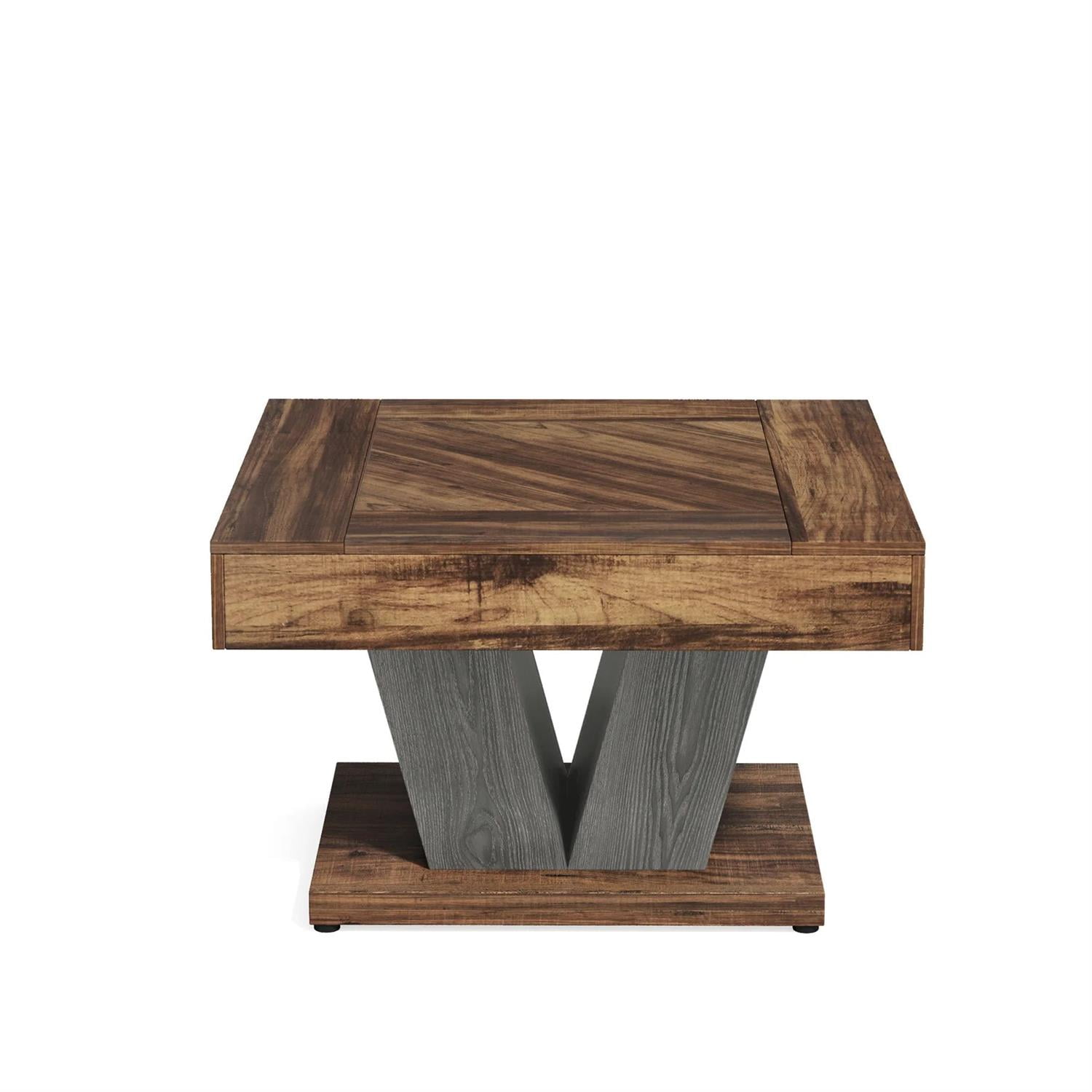 Demi Bonn 31.5" Coffee Table Square, Modern Center Table Cocktail Tea Table Engineered Wood Low Coffee Table for Living Room, Brown