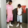thumbnail image 4 of 2023 tops de manga corta para hombres y mujeres American street hip-hop punk letra impresa camiseta pantalones cortos, 4 of 5