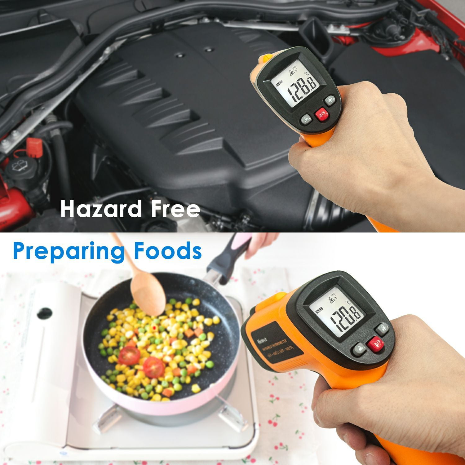 Helect Infrared Temperature Gun Infrared Thermometer Non-contact Digital Laser 