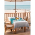 thumbnail image 2 of Outdoor Table Cloth with Umbrella Hole and Zipper, Turquoise Gray Ombre Waterproof Rectangle Tablecloth 52"x70", Farmhouse Teal Gradient Modern Art Washable Table Cover for Outside Party Patio Picnic, 2 of 8