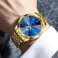 thumbnail image 6 of OLEVS Watches for Men Analog Quartz Dress Business Watch Stainless Steel Classic Casual Luxury Luminous Waterproof Male Mens Wrist Watches Reloj para Hombre Blue Dial, 6 of 14