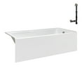 thumbnail image 4 of Streamline NAL-5580-BNK 60 in. x 32 in. Acrylic Right-Hand Drain Alcove Bathtub in Glossy White With External Drain in Brushed Nickel, 4 of 10