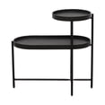 thumbnail image 6 of Modern 2-Tier Side Table, Metal End Table with Round Tray Top and Storage Shelve, Sofa Side Accent Table for Living Room Small Spaces, Black, 6 of 7