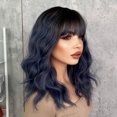 thumbnail image 5 of Peluca bob corto con flequillo TUNC Ondulada 54 cm Pelo sintético azul mixto negro, 5 of 5