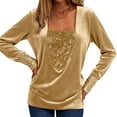 thumbnail image 4 of DAFPZW Women's Glitter Tops Sequin Dressy Casual Blouses Long Sleeves Sparkly Party Shirts Fashion Going Out Tunics Tees, 4 of 8