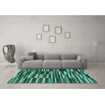 thumbnail image 3 of Ahgly Company Machine Washable Indoor Square Southwestern Turquoise Blue Country Area Rugs, 6' Square, 3 of 4