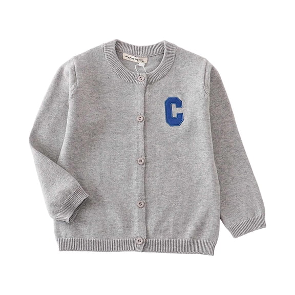 Staki Girls Cardigan Sweater School Uniforms Toddler Long Sleeve Button Knit Solid Sweaters Tops,3-4 Years