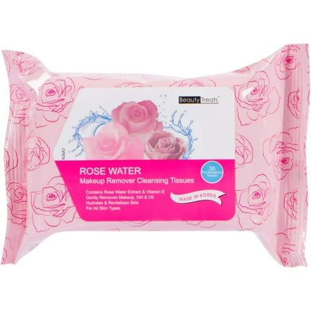 Beauty Treats Makeup Remover Cleansing Tissues - Rose Water