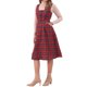 thumbnail image 4 of Vestido Vintage de Cuadros sin Mangas para Mujer Allegra K, Cintura Alta, Corte A, Midi, Pinafore, Rojo, 4 of 5