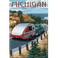 thumbnail image 5 of Michigan, Retro Camper on Road, (12x18 Wrapped Canvas, Wall Decor, Artwork), 5 of 5