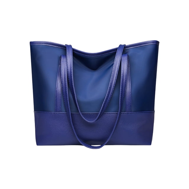 Bolso Grande de Bolsa de Mujer Bolso de Hombro de Gran Capacidad Bolso de Tela de Oxford Empalme de Cuero Suave Bolso Grande